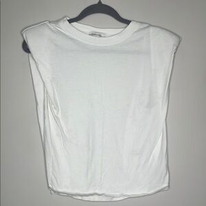 Babaton White Sleeveless Should Pad Top